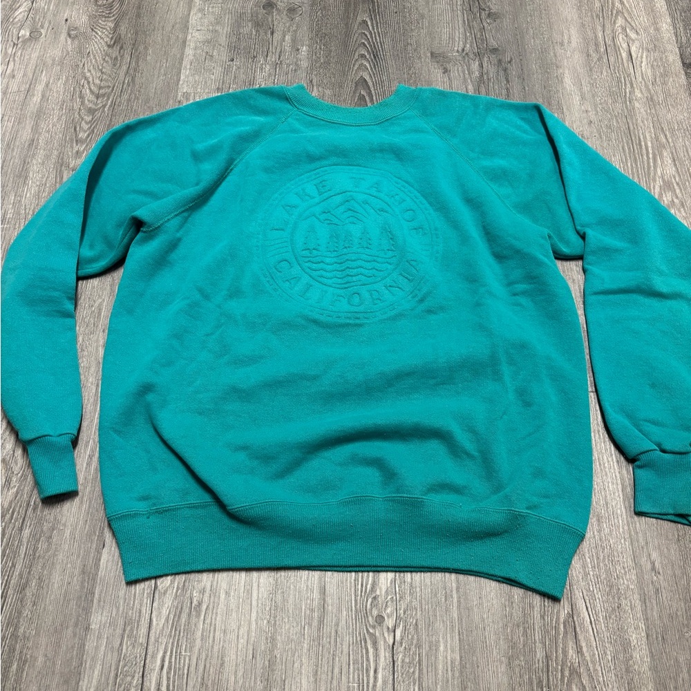 Vintage Lake Tahoe Embossed Crewneck Sweatshirt